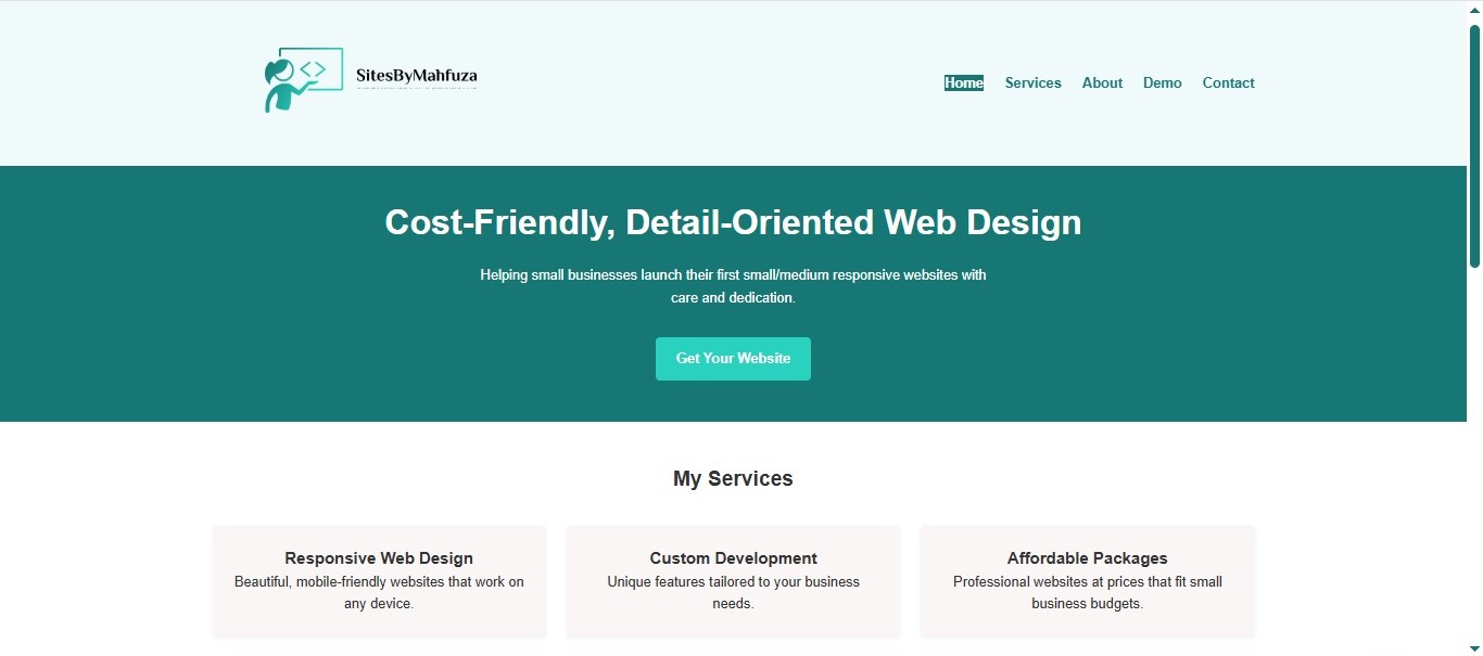 SitesByMahfuza project screenshot