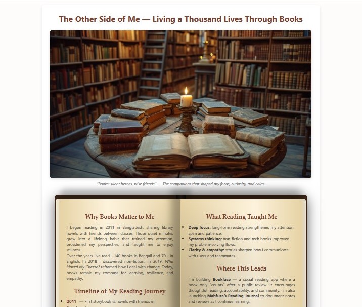Tribute page screenshot